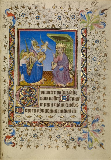 The Coronation of the Virgin; Book of Hours, about 1400-1410. Creator: Unknown.