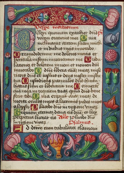 Decorated Text Page; Book of Hours, early 16th century. Creator: Unknown.