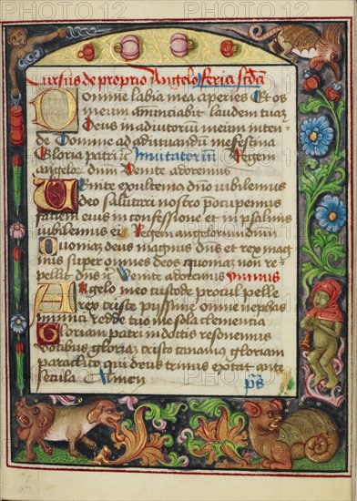 Decorated Text Page; Book of Hours, early 16th century. Creator: Unknown.