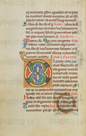 Decorated Initial D; Stammheim Missal, probably 1170s. Creator: Unknown.