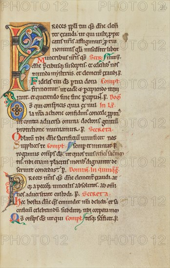 Decorated Initial P; Stammheim Missal, probably 1170s. Creator: Unknown.