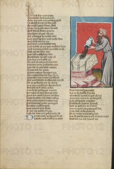 Jacob Consecrating Bethel; Weltchronik, about 1400-1410. Creator: Unknown.