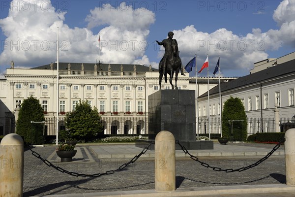 Equestrian statue of Prince Jozef Poniatowski (1763-1813), Presidential Palace, Warsaw, Poland,2013. Creator: LTL.