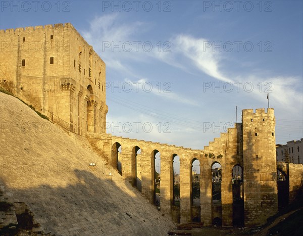 Citadel of Aleppo, Syria, medieval fortified, built 3rd millenium BC-12th century AD (2001).  Creator: LTL.