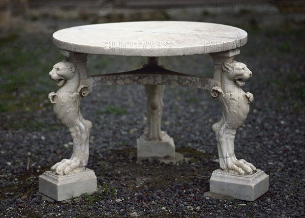 Small table in the garden, The House of the Stags, Herculaneum, Italy, 1st century. Creator: Unknown.