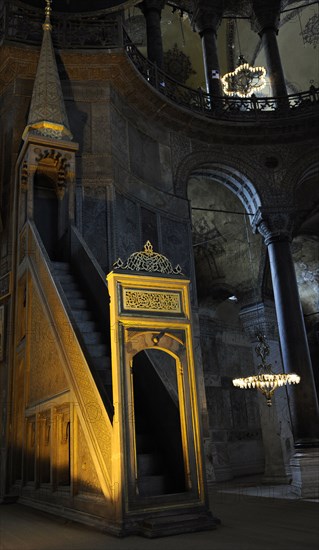 Minbar, Hagia Sophia, Istanbul, Turkey, 2013.  Creator: LTL.