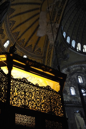 Hagia Sophia, detail of interior, Istanbul, Turkey, 2013.  Creator: LTL.