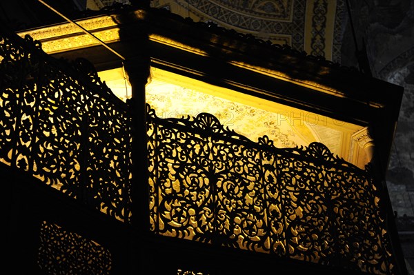 Hagia Sophia, detail of interior, Istanbul, Turkey, 2013.  Creator: LTL.