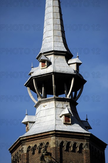 Detail of the Campanile, St. Catherine's Cathedral, Utrecht, Netherlands, 2013.  Creator: LTL.