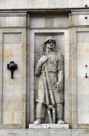 Socialist relief, Constitution Square, Warsaw, Poland. Creator: Unknown.