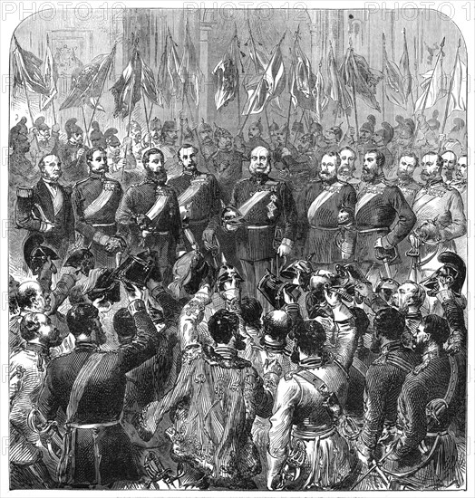 Proclaiming the King of Prussia as German Emperor in the Palace of Versailles, 1871. Creator: Unknown.