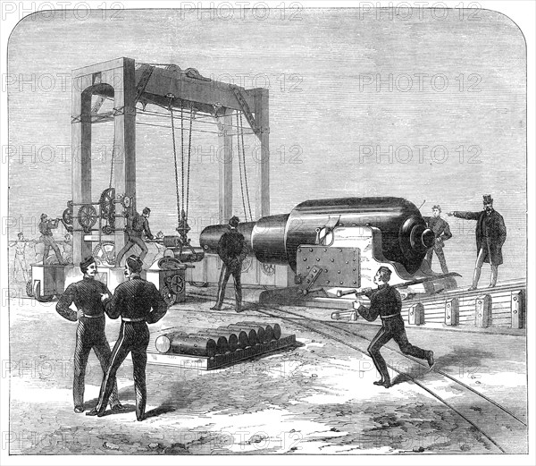 The 35-ton gun, called "The Woolwich Infant", 1871. Creator: Unknown.