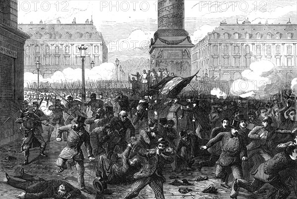 The Conflict in Paris: massacre in the Place Vendôme, 1871. Creator: Unknown.