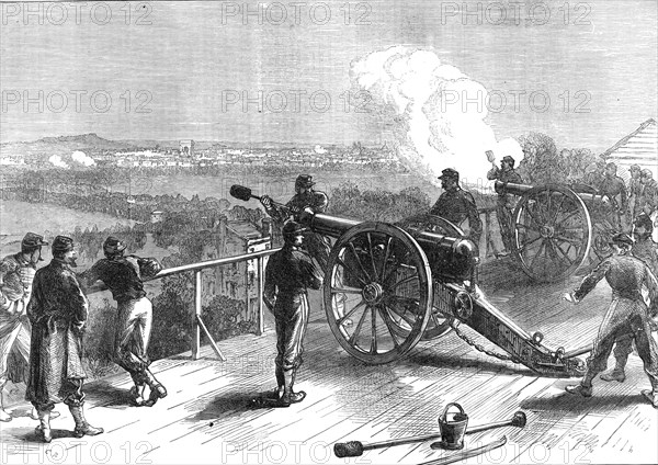 The Civil War in France: Fort Valérien firing at Paris, 1871. Creator: C. R..