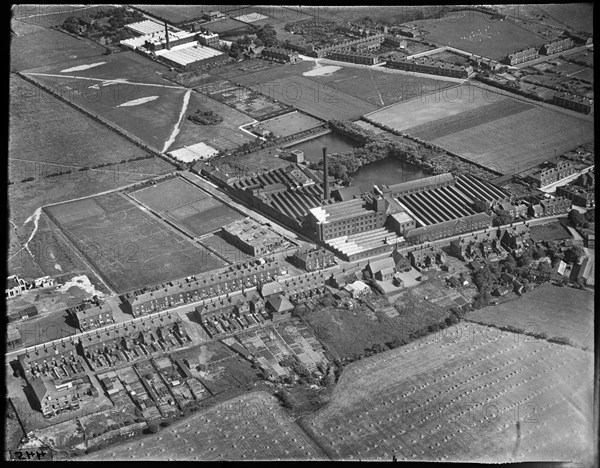 Moorside Road and the Moorside Cotton Mill, Swinton, Greater Manchester, c1930s. Creator: Arthur William Hobart.