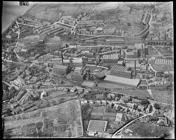 The village and mills off New Street, Slaithwaite, West Yorkshire, c1930s. Creator: Arthur William Hobart.