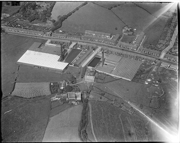 The Anchor and Moss Bridge Mills, Moss Bridge, Lancashire, c1930s. Creator: Arthur William Hobart.