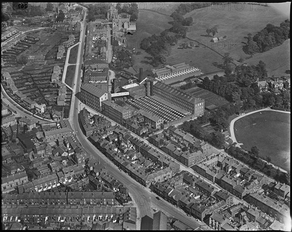 The Albert Silk Mills and environs, Macclesfield, Cheshire, c1930s. Creator: Arthur William Hobart.