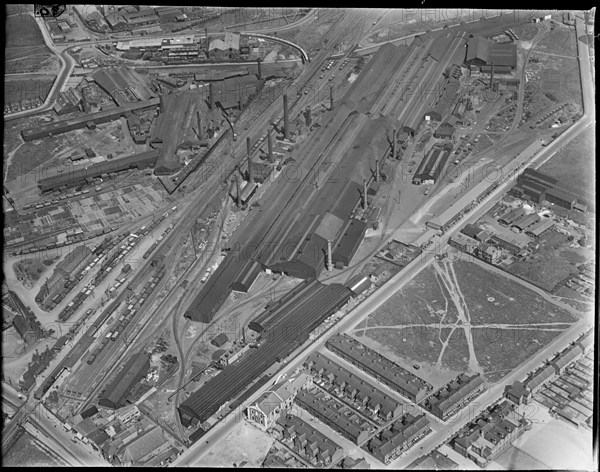 The Wolverhampton Corrugated Iron Co Mersey Works, Ellesmere Port, Cheshire, c1930s. Creator: Arthur William Hobart.