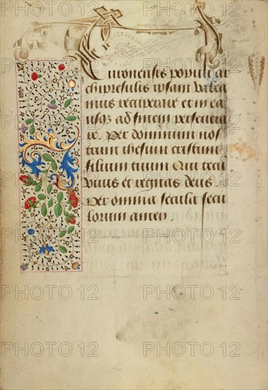 Decorated Text Page; Prayer Book of Charles the Bold, 1469. Creator: Nicolas Spierinc.