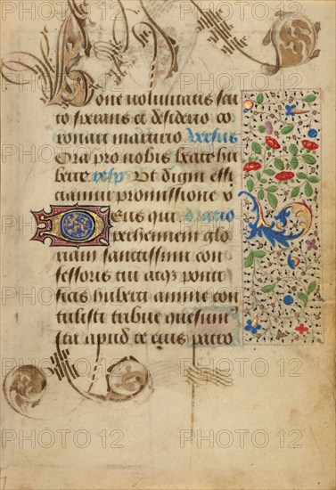 Decorated Text Page; Prayer Book of Charles the Bold, 1469. Creator: Nicolas Spierinc.