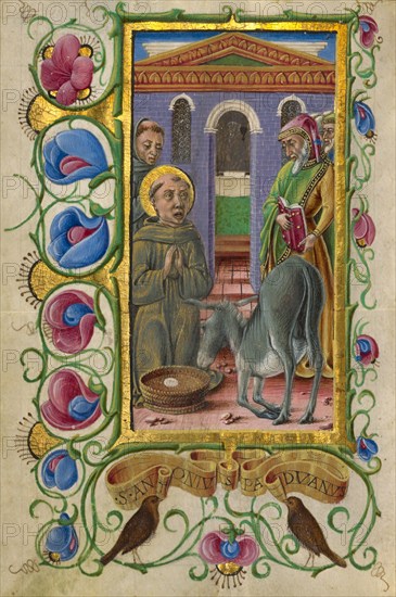 Saint Anthony of Padua; Gualenghi-d'Este Hours, about 1469. Creator: Taddeo Crivelli.