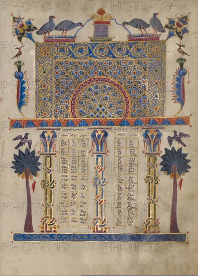 Canon Table Page; Zeyt'un Gospels, 1256. Creator: T'oros Roslin.