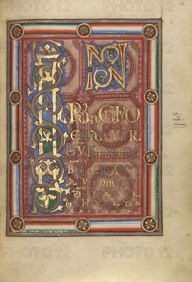 Decorated Incipit Page; Gospel Book, about 1120-1140. Creator: Unknown.