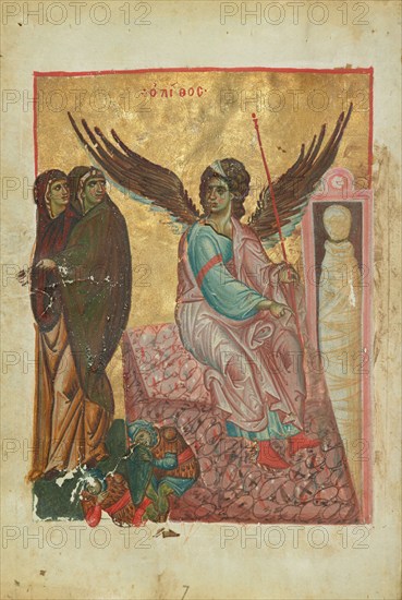 The Women at the Tomb; Gospel Book, late 13th century. Creator: Unknown.