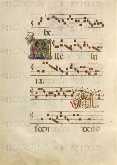 Inhabited Initial A; Gradual, about 1460-1480. Creator: Unknown.