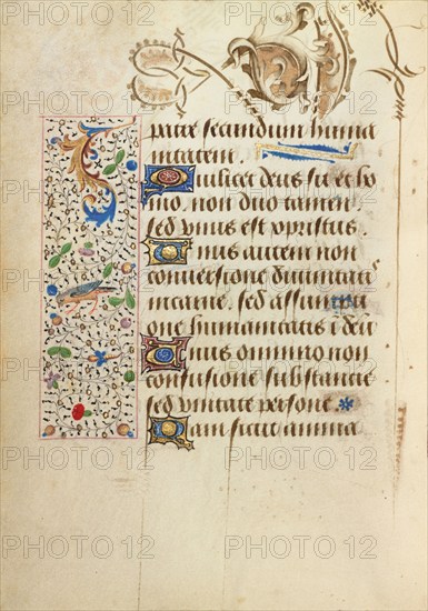 Decorated Text Page; Prayer Book of Charles the Bold, 1469. Creator: Unknown.