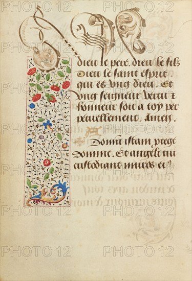 Decorated Text Page; Prayer Book of Charles the Bold, 1469. Creator: Unknown.