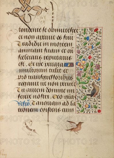 Decorated Text Page; Prayer Book of Charles the Bold, about 1471. Creator: Unknown.