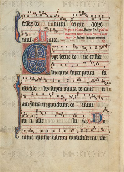 Initial E: A Bishop; Antiphonal, about 1260-1270. Creator: Unknown.