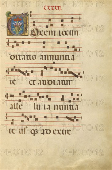 Decorated Initial V; Gradual, about 1460-1480. Creator: Unknown.