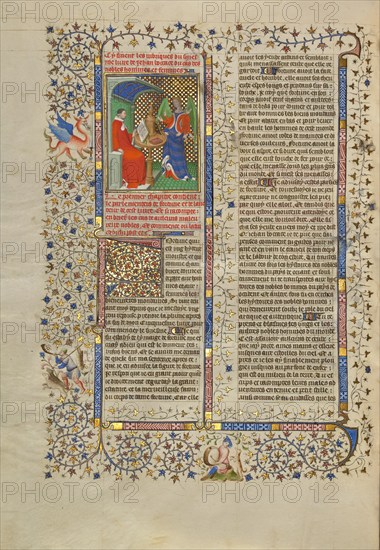 Boccaccio and Fortune; Des cas des nobles hommes et femmes, about 1413-1415. Creators: Boucicaut Master, Workshop of the Boucicaut Master.