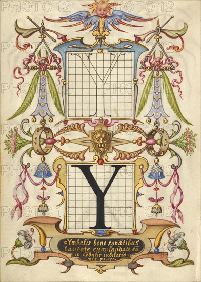 Guide for Constructing the Letter Y; Mira calligraphiae monumenta, about 1591-1596. Creator: Joris Hoefnagel.