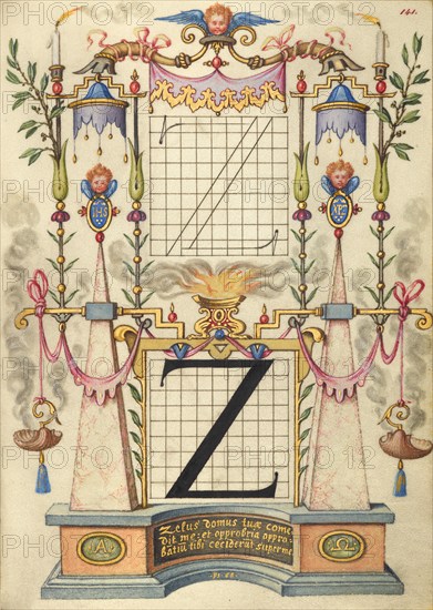 Guide for Constructing the Letter Z; Mira calligraphiae monumenta, about 1591-1596. Creator: Joris Hoefnagel.