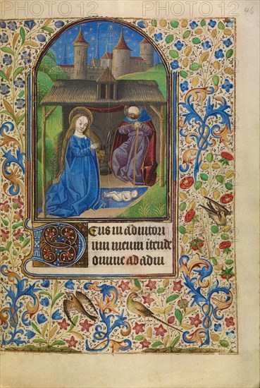 The Nativity; Book of Hours, about 1466-1470. Creator: Master of Jacques of Luxembourg.