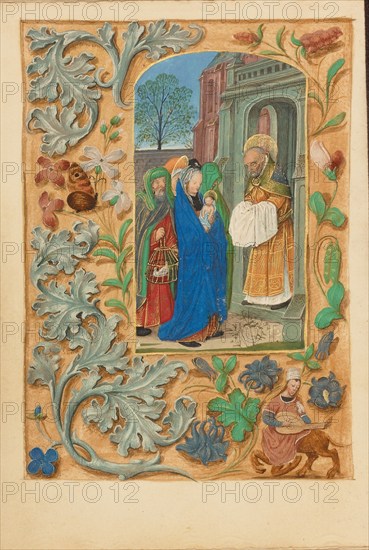 The Presentation in the Temple; Crohin-La Fontaine Hours, (about 1480-1485?). Creators: Master of the Dresden Prayer Book, Workshop of the Master of the Dresden Prayer Book.