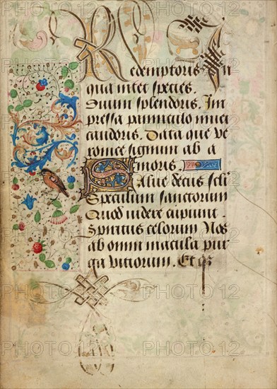 Decorated Text Page; Prayer Book of Charles the Bold, about 1471. Creator: Nicolas Spierinc.