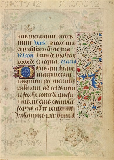 Decorated Text Page; Prayer Book of Charles the Bold, 1469. Creator: Nicolas Spierinc.