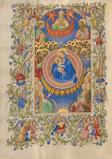 The Celestial Virgin and Child; Book of Hours; Virgin and Child in Glory, about 1420. Creator: Spitz Master.