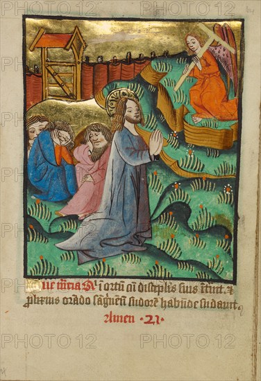 The Agony in the Garden; Illustrated Vita Christi, with devotional supplements, about 1480-1490. Creator: Unknown.