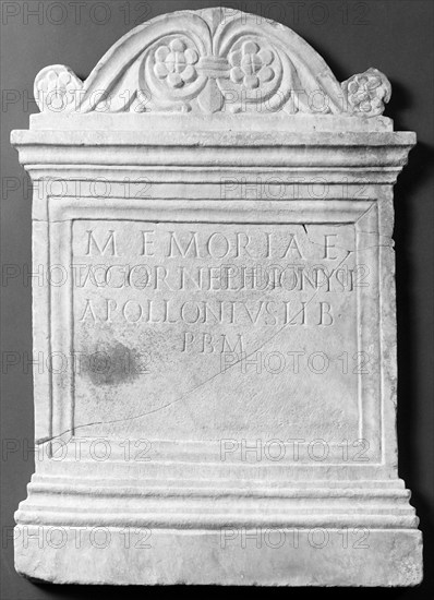 Front of a Roman Funerary Altar, about A.D. 100. Creator: Unknown.