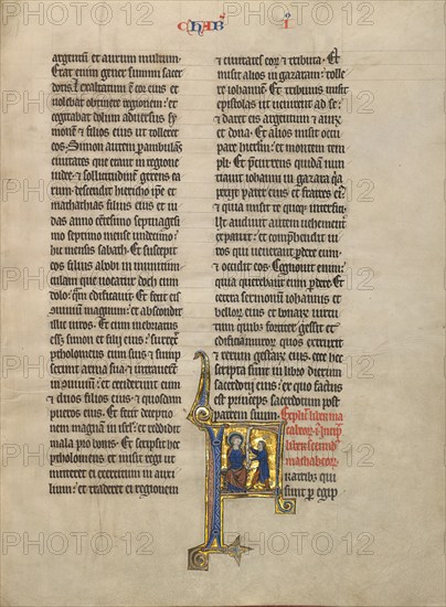 Initial F: Delivery of a Letter; Concluding Volume of a Bible, about 1260-1270. Creator: Unknown.