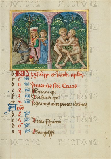 May Calendar Page: Courting: Gemini; Book of Hours, early 16th century. Creator: Unknown.