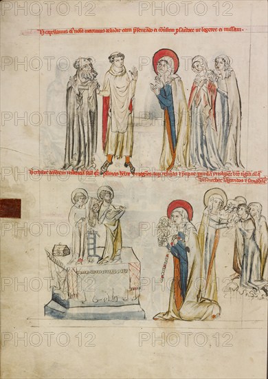 The Simplicity of Saint Hedwig: Saint Hedwig Worshipping Images of Saints and of the..., 1353. Creator: Unknown.