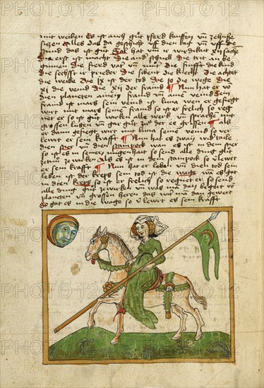 The Moon Represented as a Woman on Horseback, shortly after 1464. Creator: Unknown.