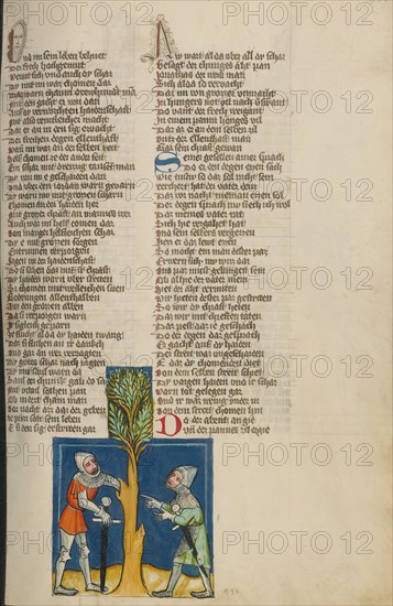 Jonathan Disobeying the Prohibition to Eat; Weltchronik, about 1400-1410. Creator: Unknown.